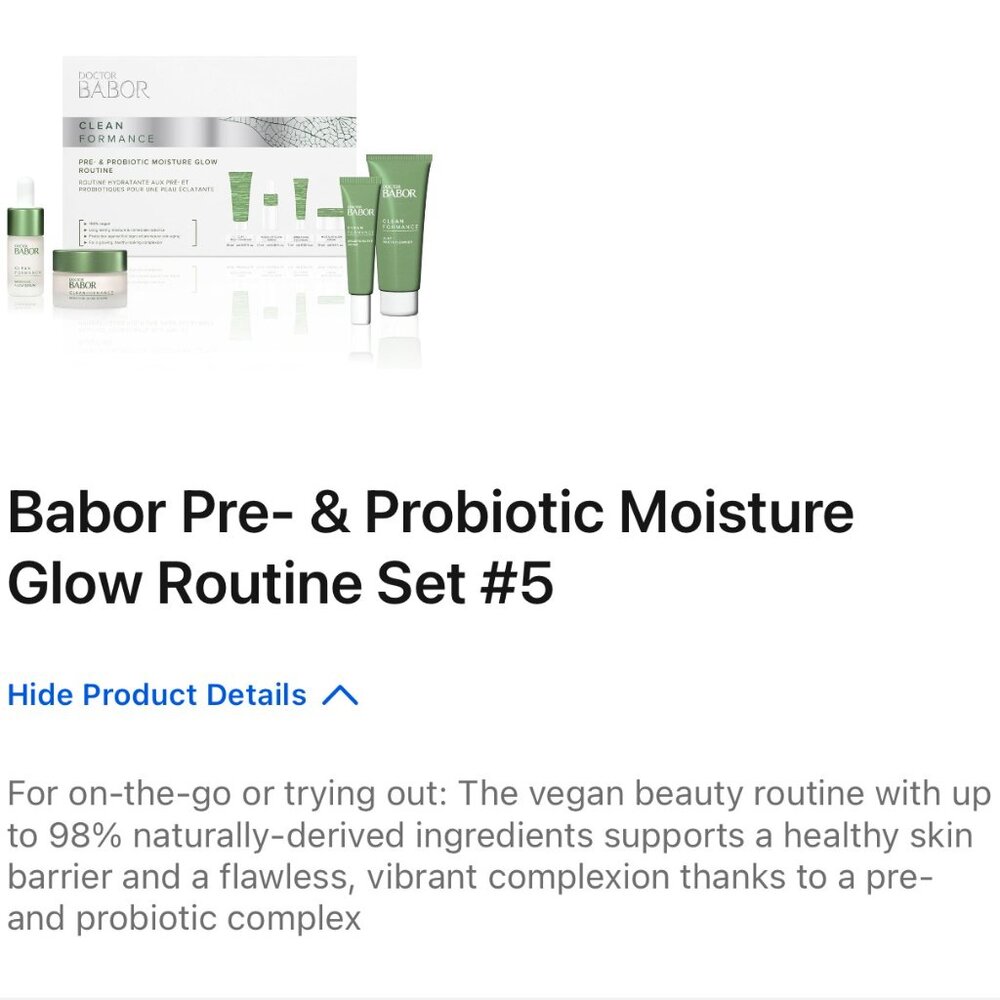 BABOR Pre- and Pro-Biotic Moisture Glow Routine Set (NIB) - Picture 2 of 3